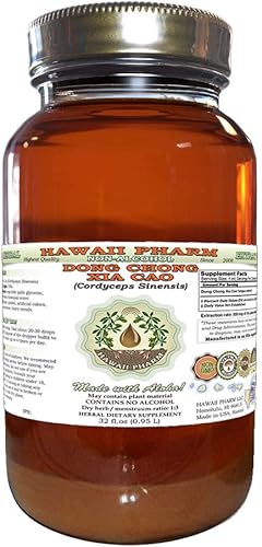 Hawaii Pharm LLC Dong Chong Xia Cao, tintura de hongo de oruga (Cordyceps Sinensis), extracto líquido de hongos secos, Dong Chong Xia Cao,