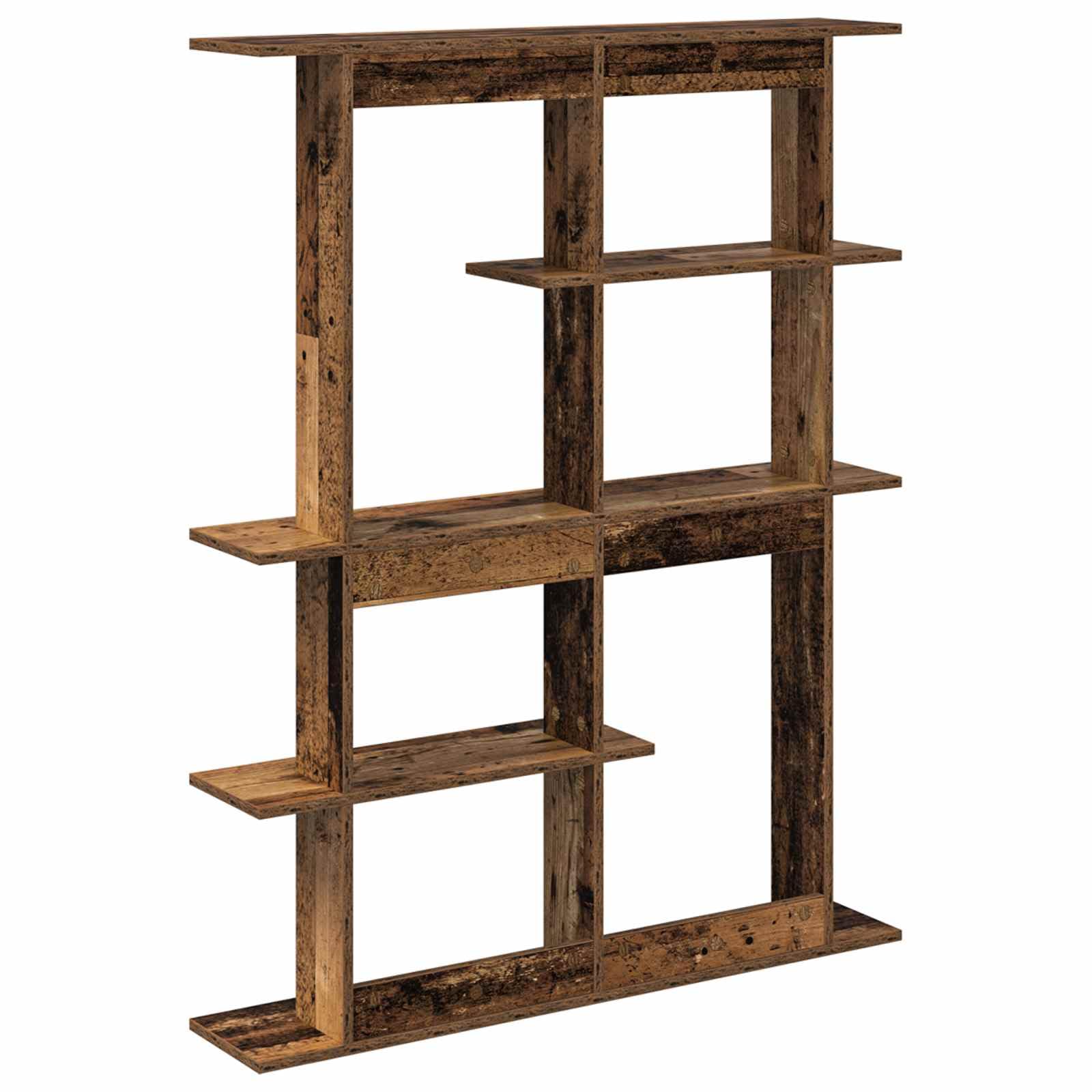 Scaffale da parete in legno anticato, 102 x 20 x 130 cm, scaffale