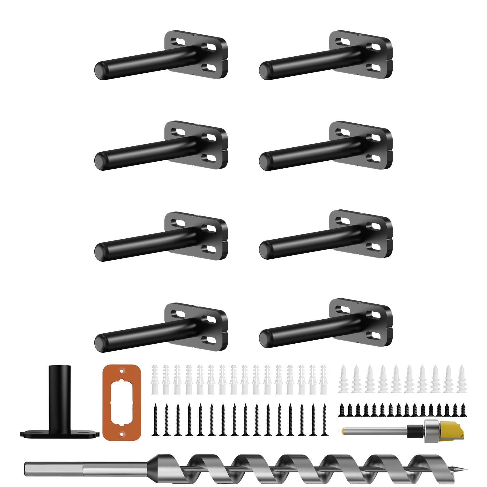 6pcs Wall Shelf Brackets Heavy Duty Floating Shelf Bracket Hidden,Invisible Black Shelving Brackets Decorative Floating Shelf Hardware Heavy Duty,Metal Shelf Support Bracket(6"-6pcs) — Amazon image 11