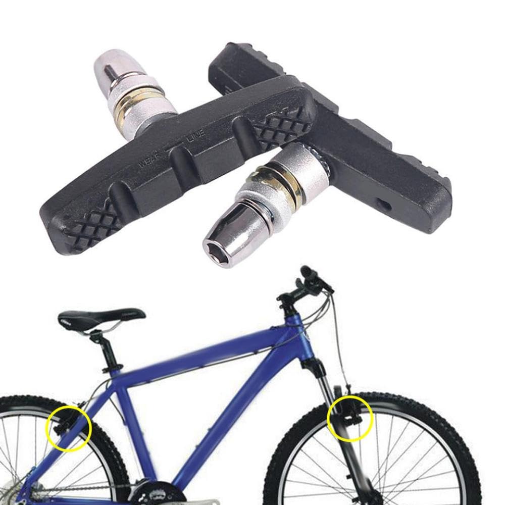 2 Stück Fahrrad leise Bremsbeläge Ersatz kompatibel mit Mountainbike V Bremshalter Schuhe Blöcke 60 mm Mountainbike MTB Fahrradteile Aftermarket Ersatz