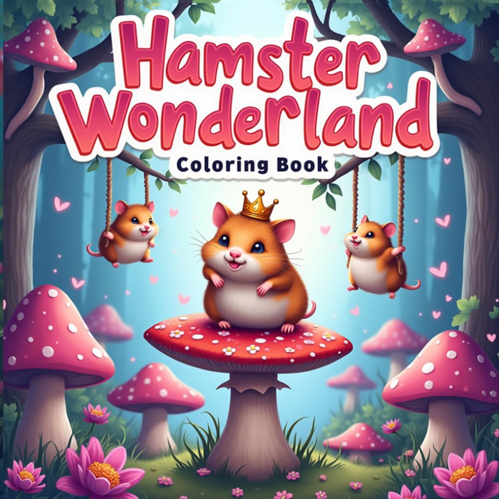 Hamster Wonderland Coloring Book: A Cute and Fun Coloring Book Filled with Adorable Hamsters and Whimsical Designs for Kids and Adults