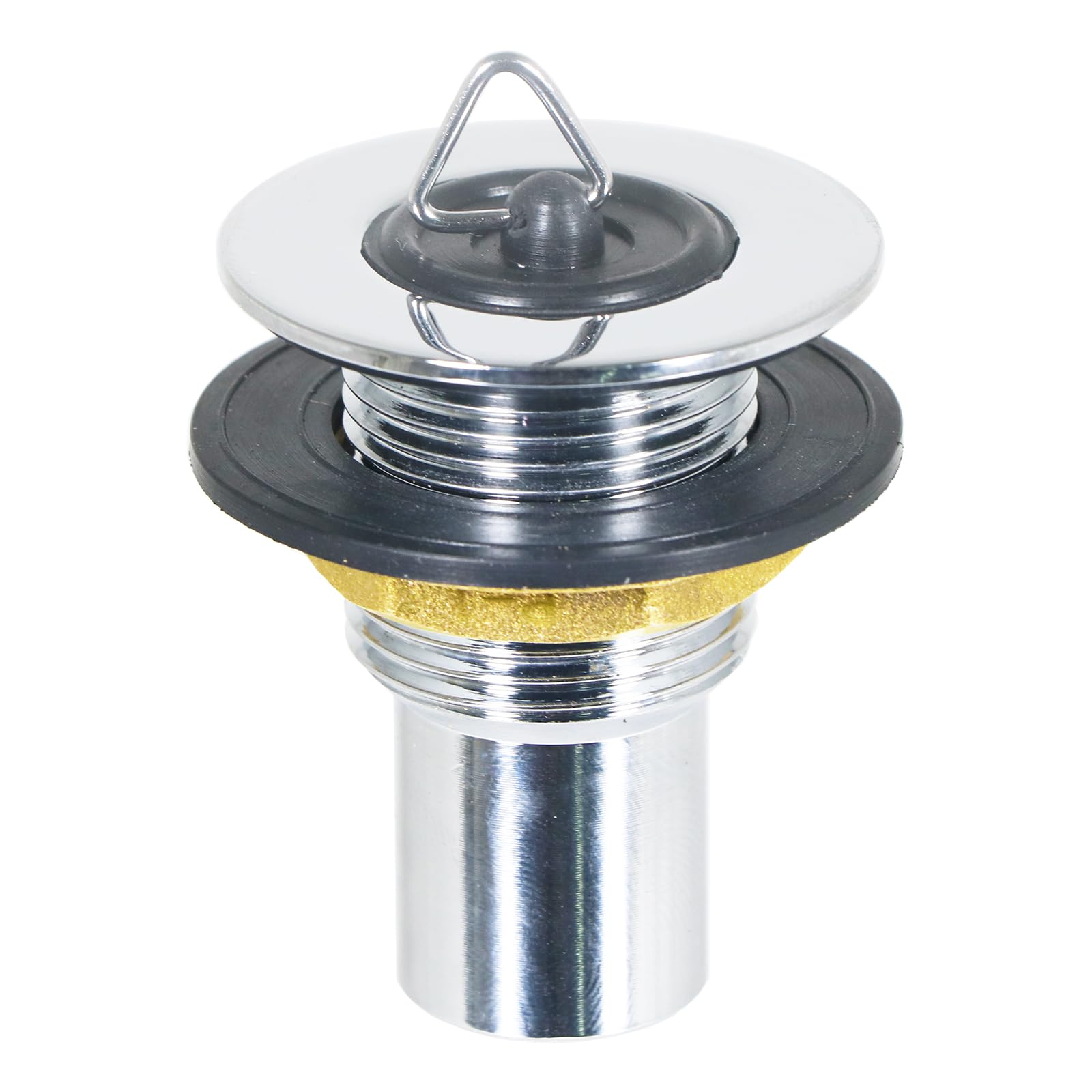 SPARES2GO Sink Waste Plug Chrome Brass Caravan Motorhome Campervan Boat Basin Straight Pipe (3/4" 20mm)