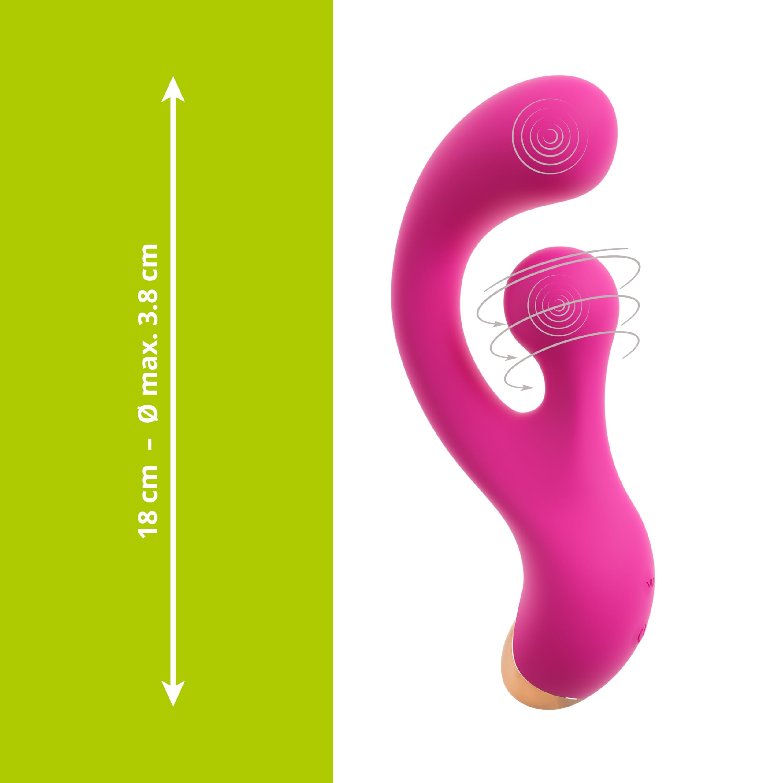 Beau Coeur G-Spot Vibratore Coniglio con Rotazione - Vibratore Clitorideo per donne, 2 motori silenziosi, 20 modalità, impermeabile, ricaricabile tramite USB, silicone, giocattolo erotico, rosa, 18 cm
