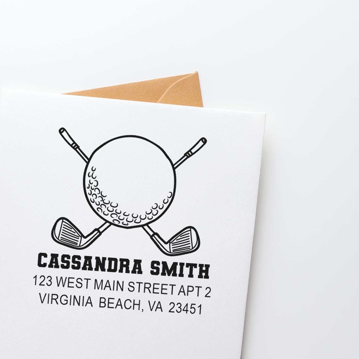 Custom Made Golf Enthusiast Self Inking Rubber Stamp - Housewarming Gift