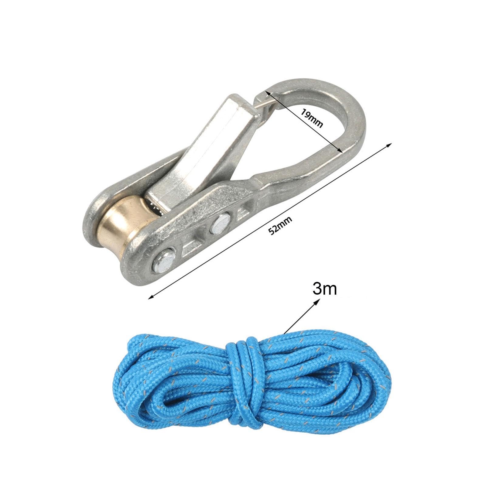 Kit di Accessori Tendicorda in 2 Pezzi, Rotolo di Paracord, Pratico, Sicuro, in Nylon, Acciaio Resistente, Adatto per Campeggio, Fissaggio Tende, Atti