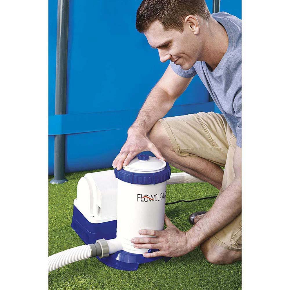 Bestway - Filtre à cartouche pour piscine hors sol 9463 litres / heure, 350 W, cartouche type IV, 58391_04, Gris, 49 x 37 x 41 cm