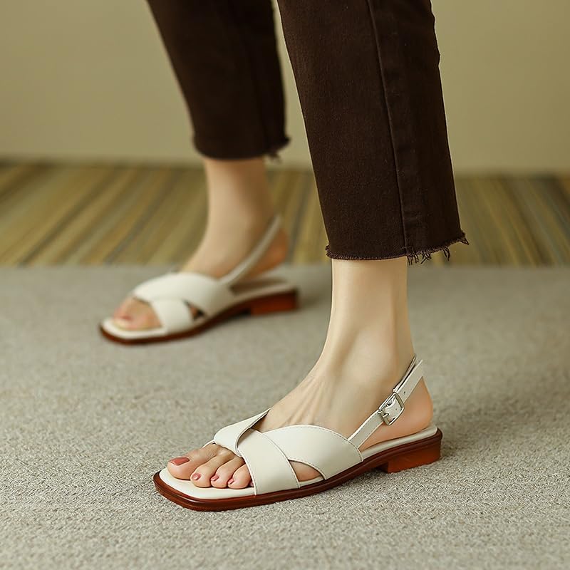 Women's Sandals Open Toe Ankle Strap Flat Summer Cute Casual Sandals Dressy Shoes3