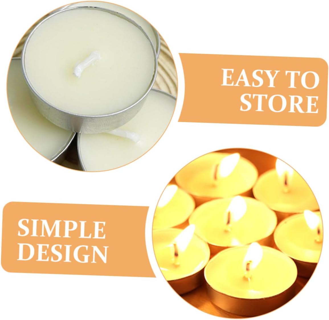 White Round Tealight Candles 50pcs Smokeless Unscented Mini Multi-Function Candles for Wedding Home Décor and Romantic Events, 2pcs