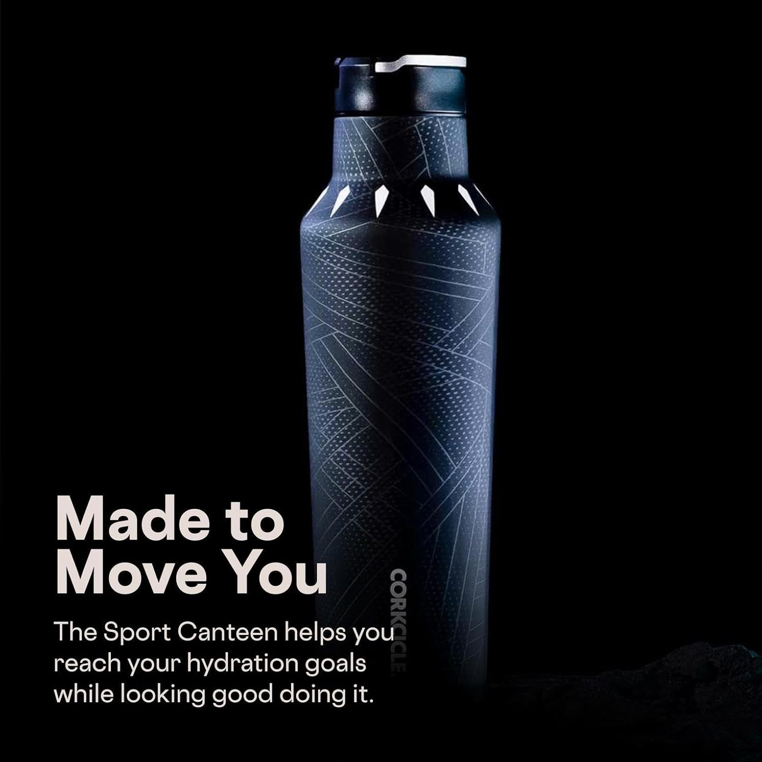 Corkcicle Sport Canteen - Beverages Cold 25 Hours - Triple Insulated Stainless Steel - Screw-On Lid - Reusable Bottle - Summer Drinkware Gift - Keeps Drinks Ice Cold - 20 oz - Black Panther - Image 6