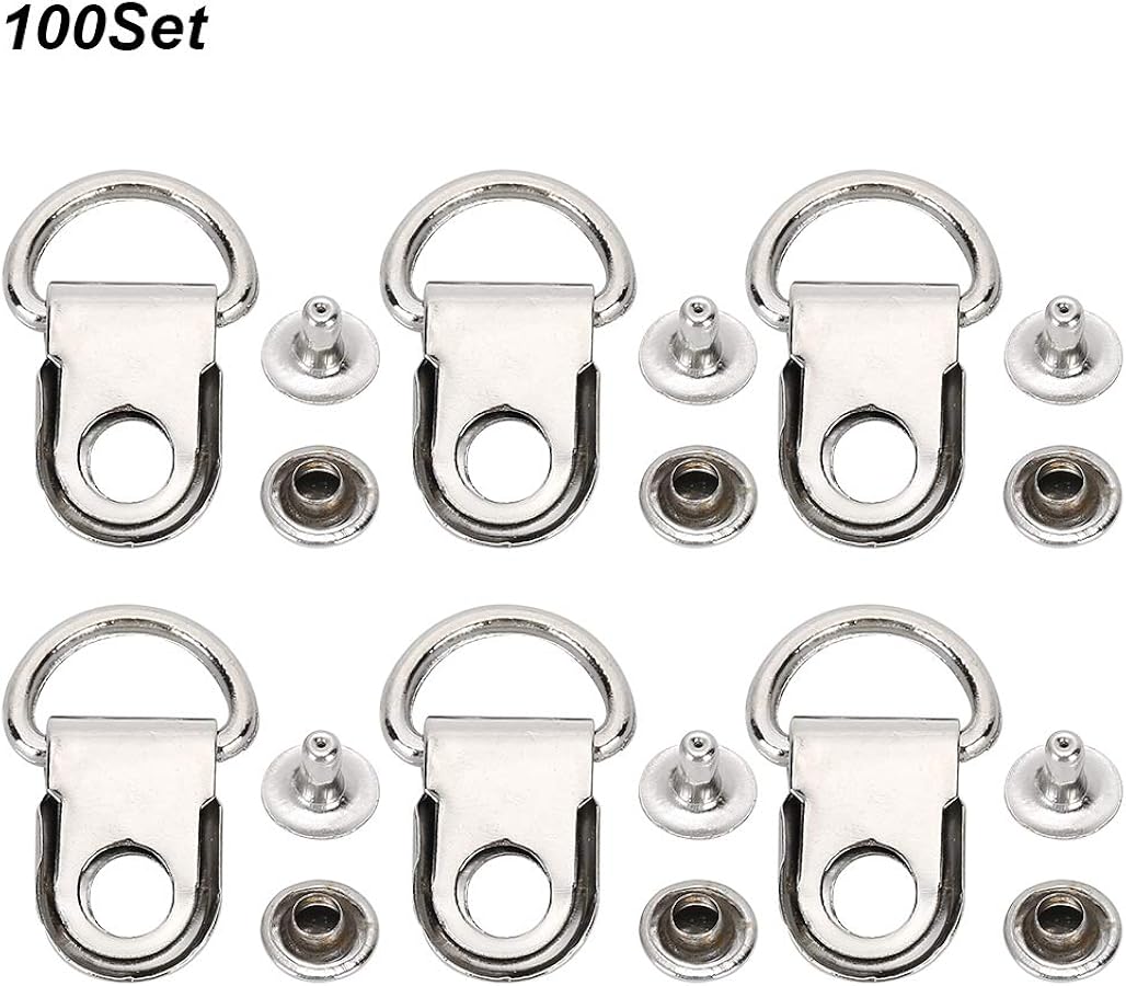 Set 40 Ganci Per Stivali Con Occhielli E Strumento Di Installazione – Fibbie In Metallo Per Lacci, Per Scarponi Trekking, Campeggio, Arrampicata (Argento, Nero, Oro, Bronzo) - 2