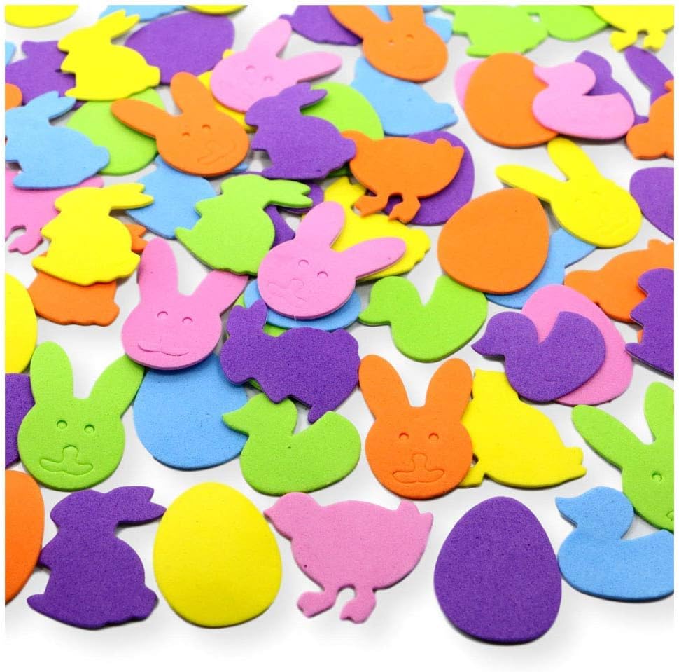 Easter Foam Craft Sticker Shapes Colorful Self Adhesive