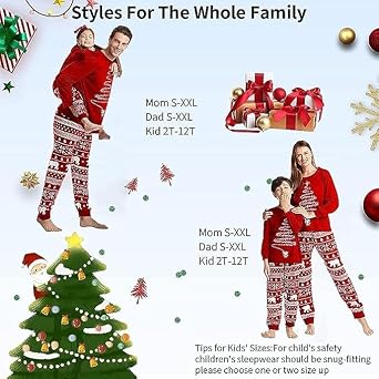 Christmas Pajamas Family Matching Pajamas Set Womens PJs Pyjamas Sleepwear Nightwear Set Christmas Pajamas Pyjamas Pjs