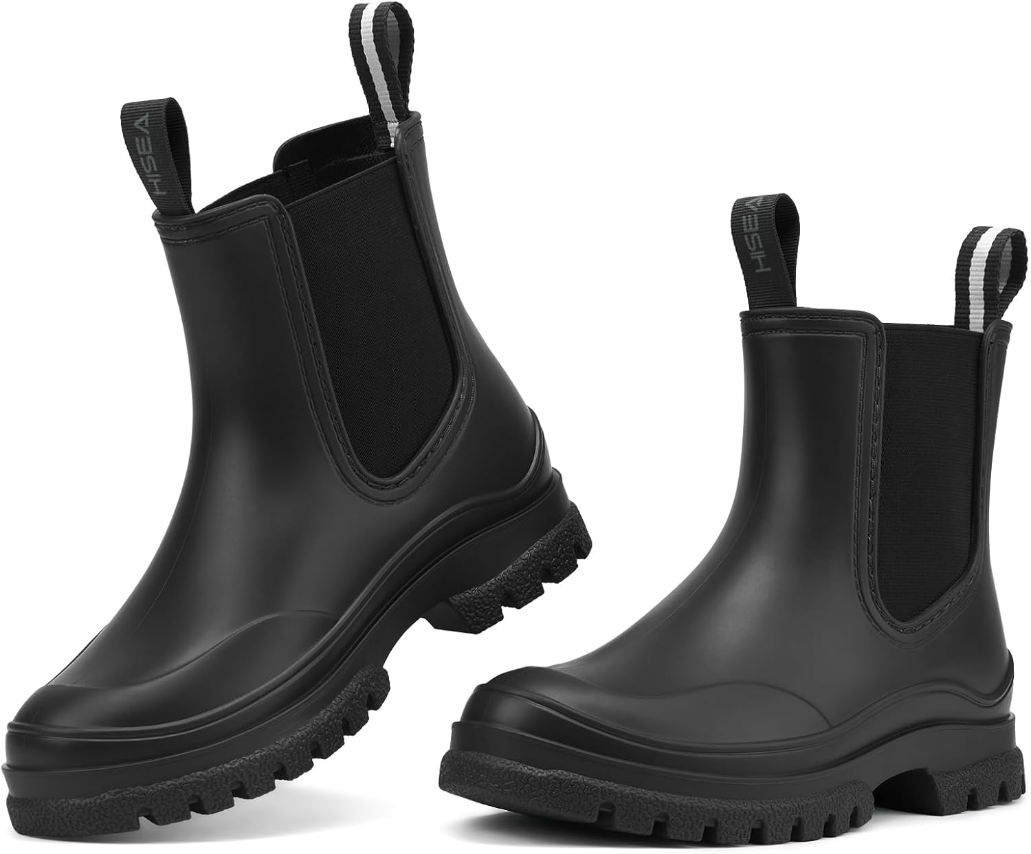 HISEA Women's Chelsea Rain Boots Waterproof Ankle Garden Shoes with Comfortable Insole, Non-slip Stylish Rubber Booties for Rain, Mud & Yard Work