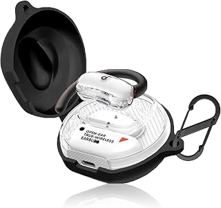 PRODELI For Anker Soundcore V40i 専用 ケース カバー キズ防止 シリコン素材 耐衝撃 カラビナ付き イヤホンケース 紛失防止 軽量 装着充電可能 柔らかい soundcore v40i 用 保護カバー(ブラック)