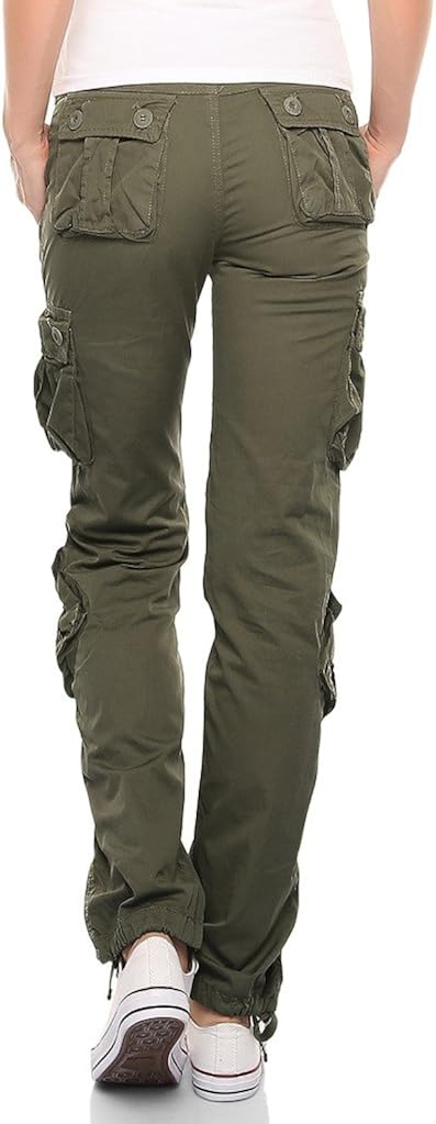Match Women's Classic Straight Leg Multi Pocket Cargo Pants