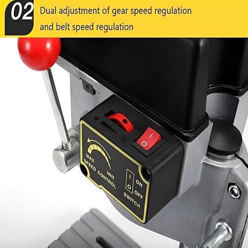 Miniatura 4 de Mini prensa de taladro de banco, 110 V 340 W 3 velocidades portátil de taladro de 3 velocidades, herramienta de reparación de perforación artesanal