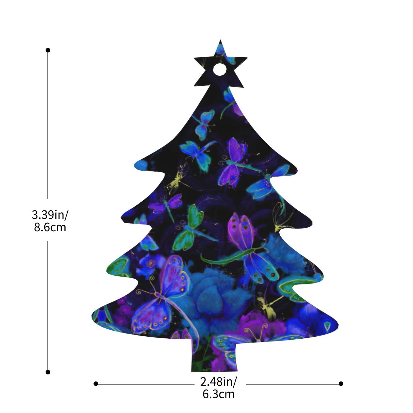 Amazon.co.jp: 青いトンボプリントクリスマス木製オーナメント