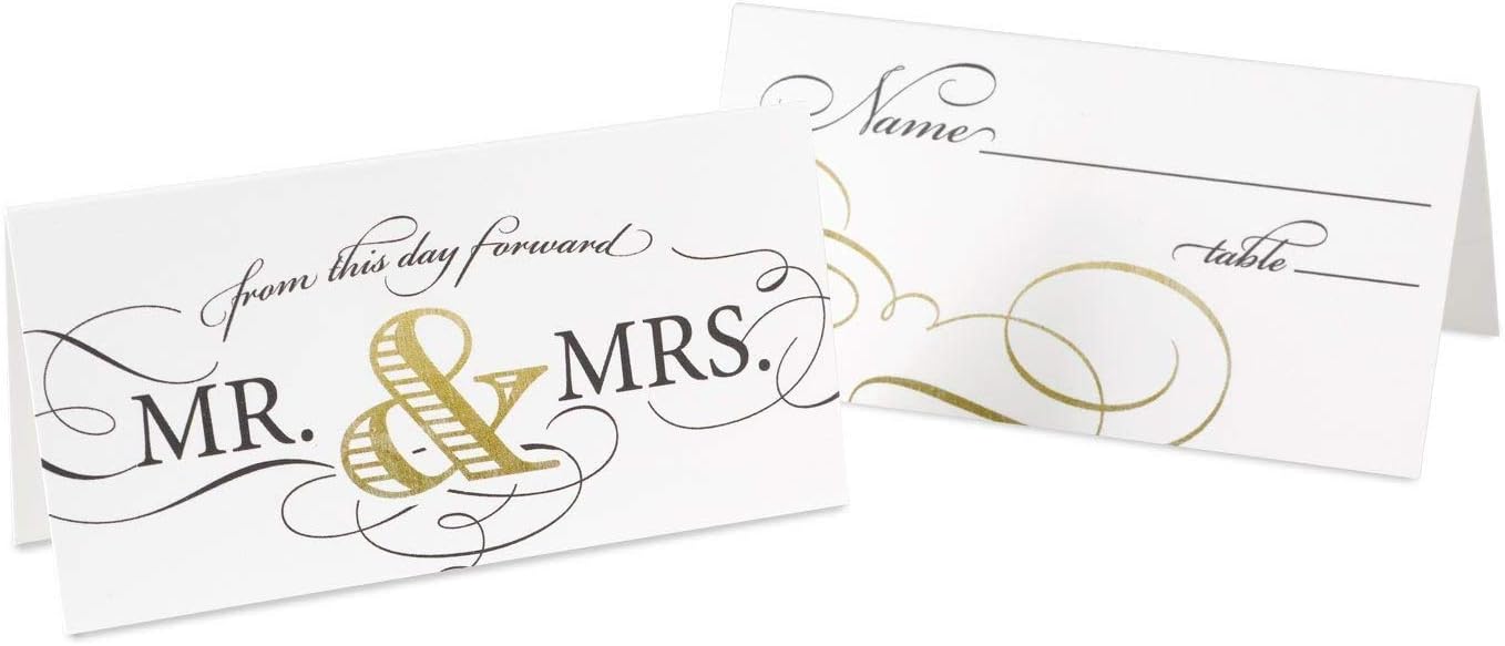 Hortense B. Hewitt 25-Count Place Cards, Golden Elegance