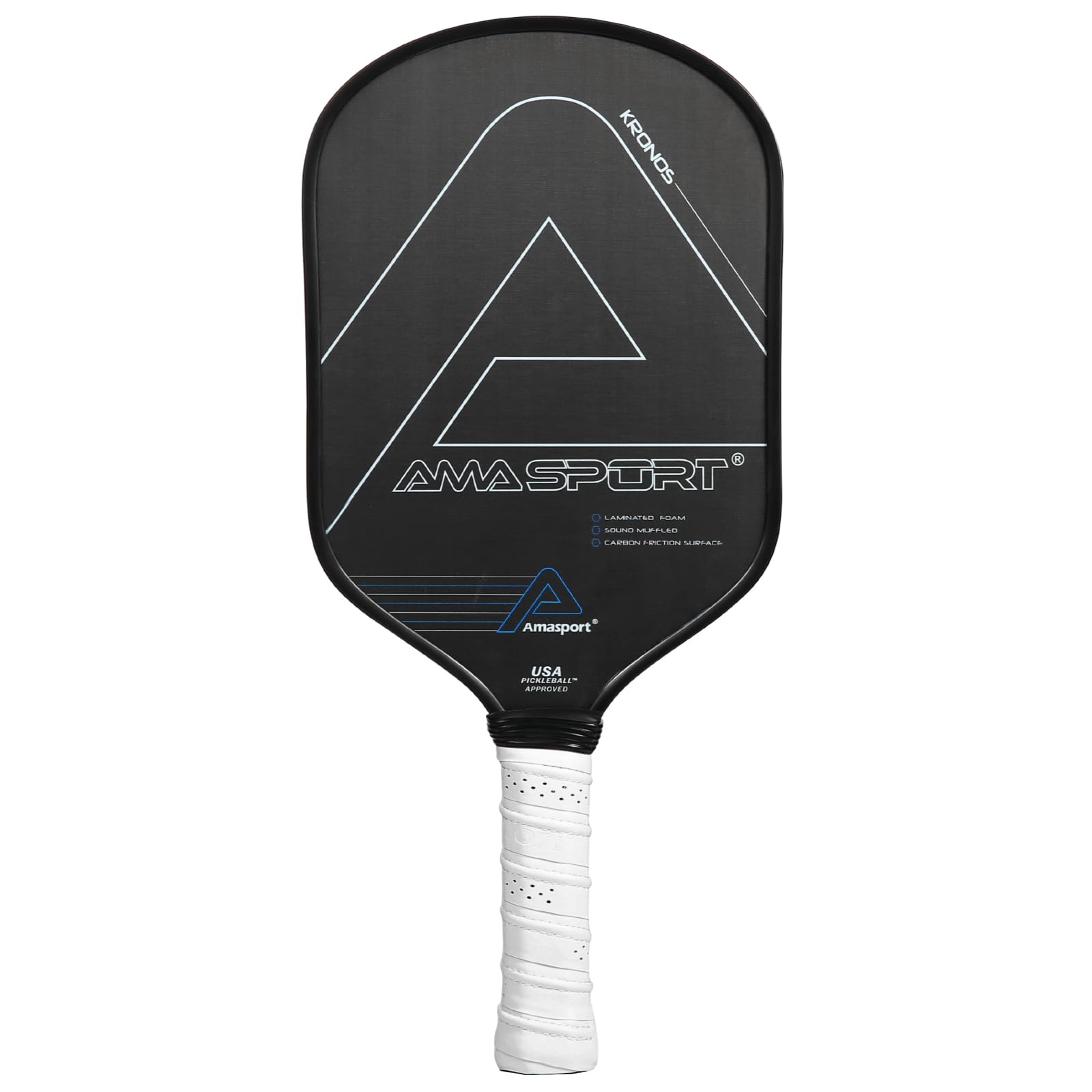 AMA SPORT Carbon Fiber Pickleball Paddle USAPA Approved Pickleball Paddles Friction Textured Surface Pickleball Racket Polypropylene Honeycomb Core with Anti-Slip Sweat-Absorbing Grip (Kronos Blue)