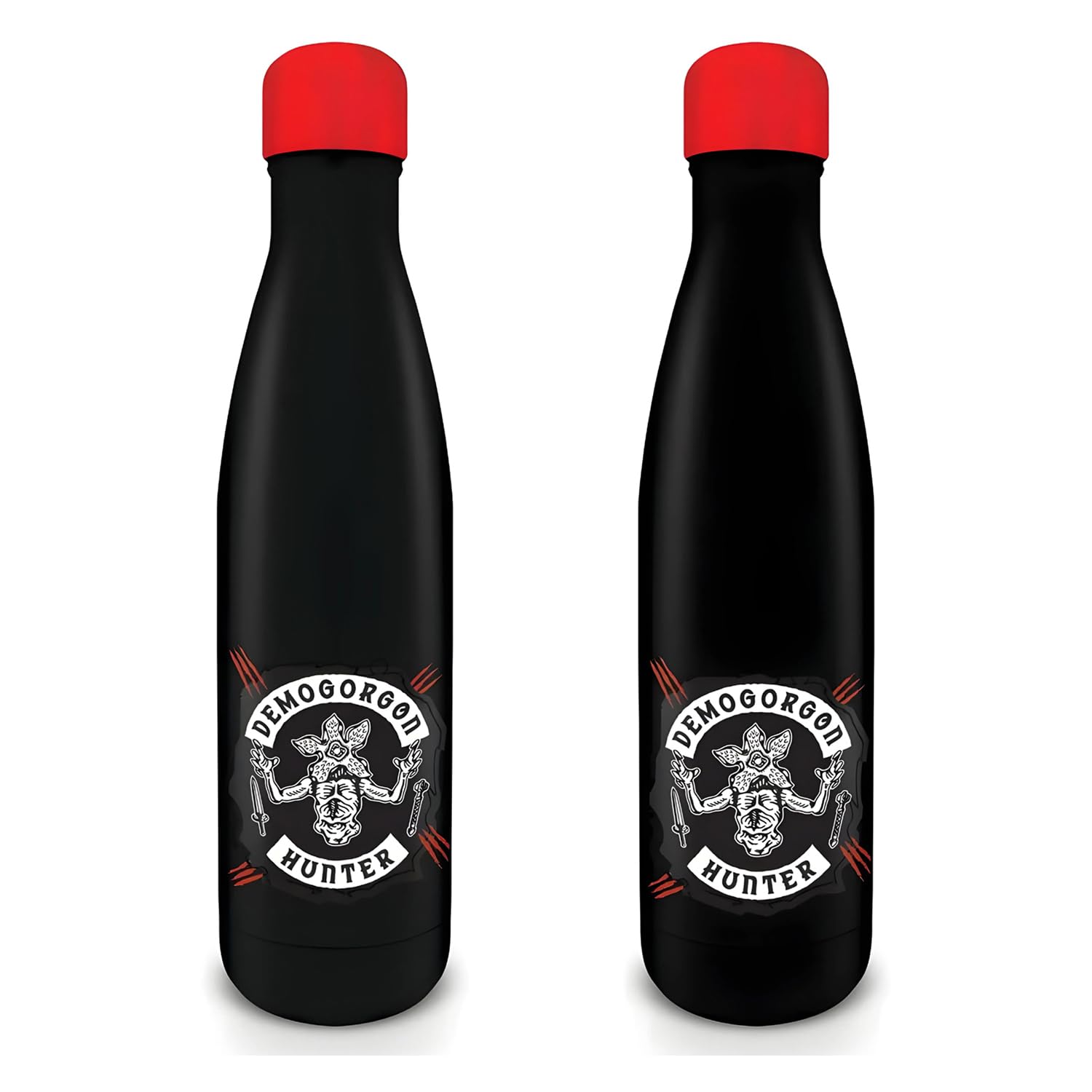 Pyramid International Black Stranger Things Water Bottle Metal (Demogorgon Hunter Design) 540Ml, Metal Water Bottle & Drink Bottle - Official Stranger Things Merchandise,