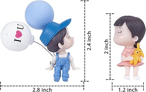 2 piezas de decoración de tablero de automóvil, bonitos adornos de beso para parejas, niños y niñas, bonitos adornos con globos, decoración de