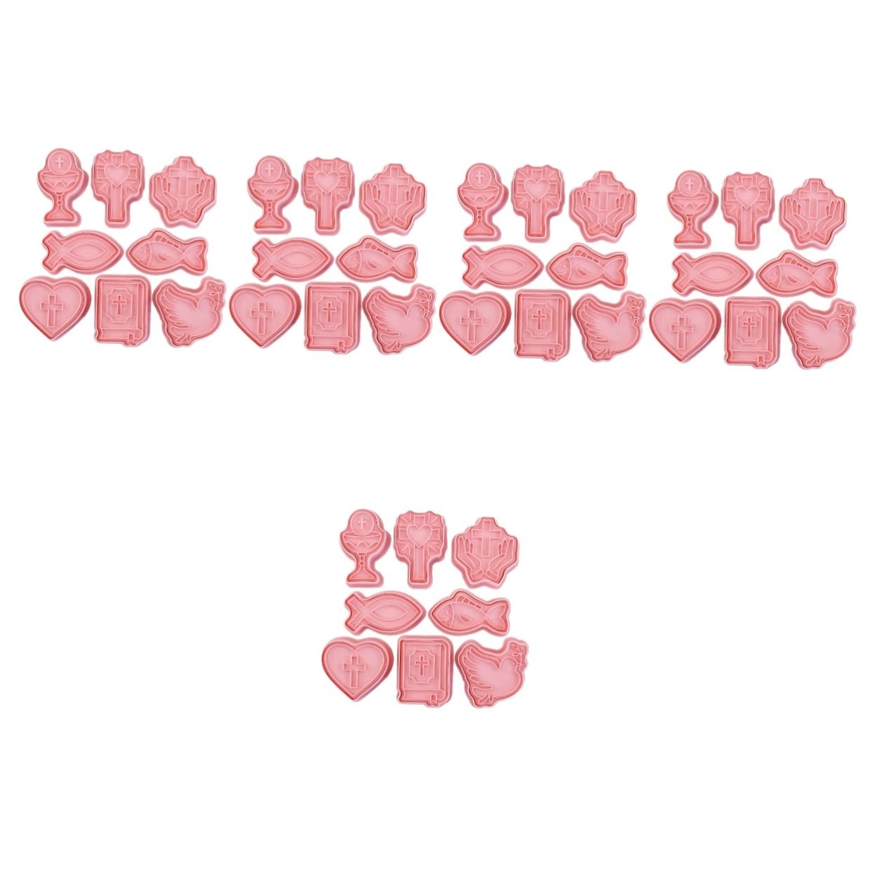 Amosfun 5 Ensembles Moule Accessoires De Pâtisserie Pour Biscuits Emporte-pièces Pour Fondants Scone Outil De Cuisson De Pâques Fournitures De Pâtisserie Nourriture Pp Rose 8 Pièces * 5