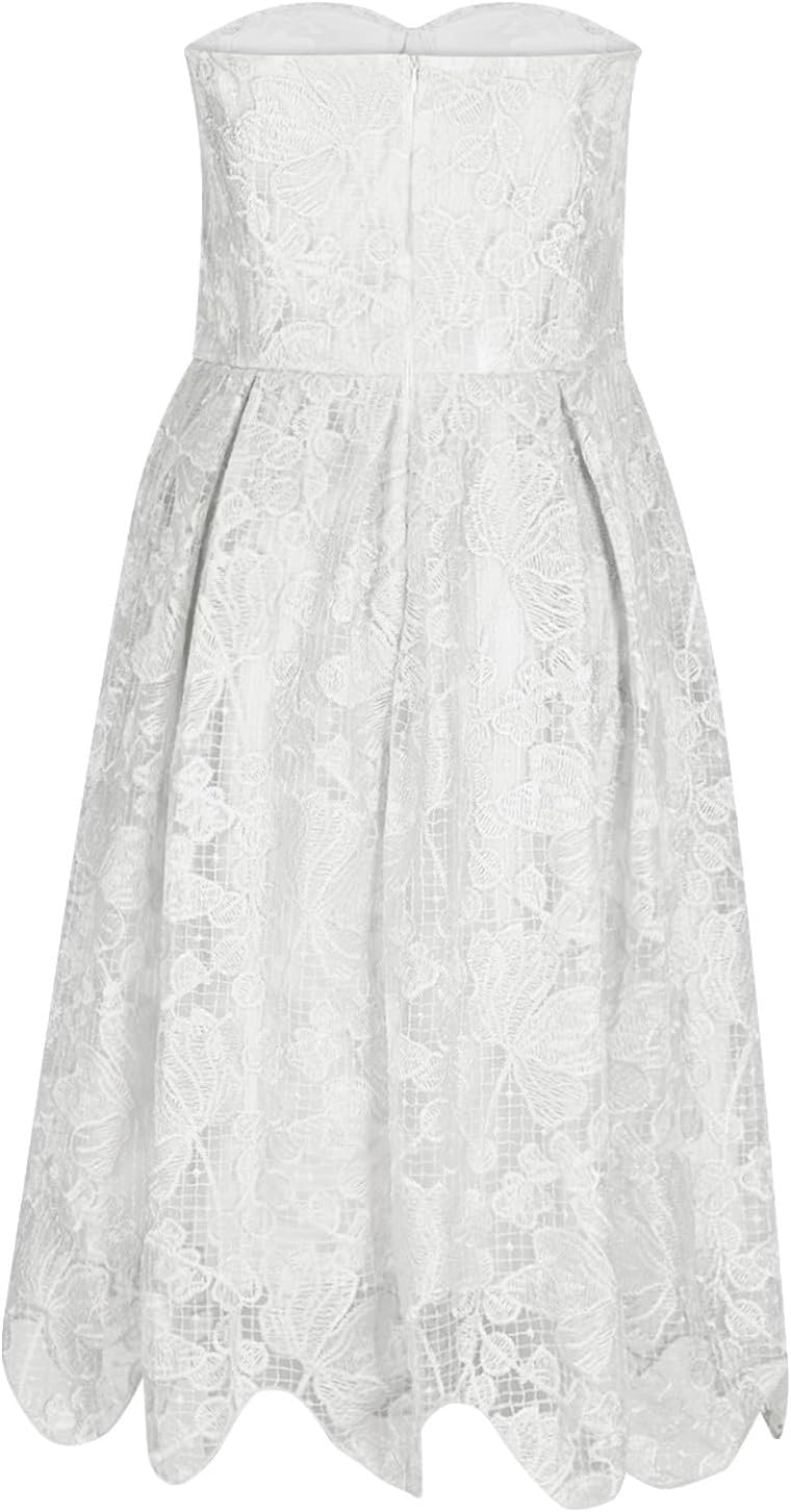 Women's Tube Dress Summer Strapless Jacquard Tulle Dresses Trendy Corset A Line Midi Cocktail Elegant Party Dresses