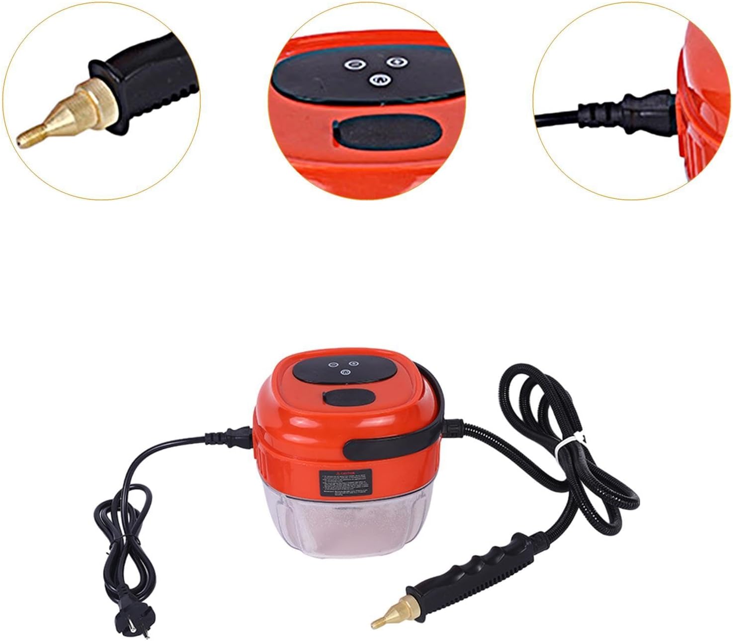 Handheld Cleaning Steamer 15S Heat up with Accessories High Temp 6 Level Adjustment for Couch Auto