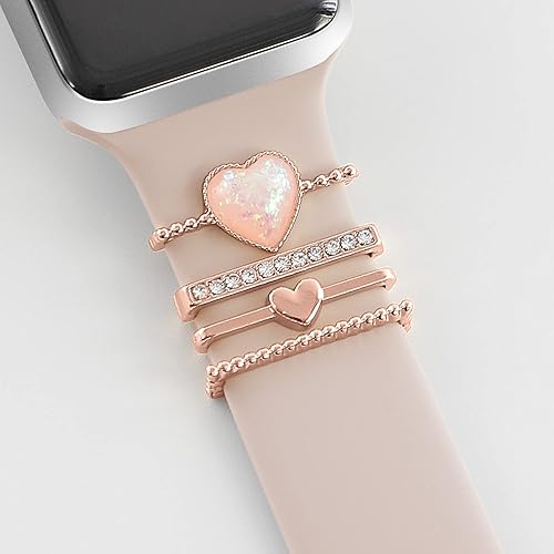 Vista 18 de ALMNVO Bling Diamond Charms for Apple Watch Bands Charms 46mm 45mm 44mm 42mm 41mm 40mm 38mm 49mm,Sparkle Metal Sliding Decorative Rings for iWatch