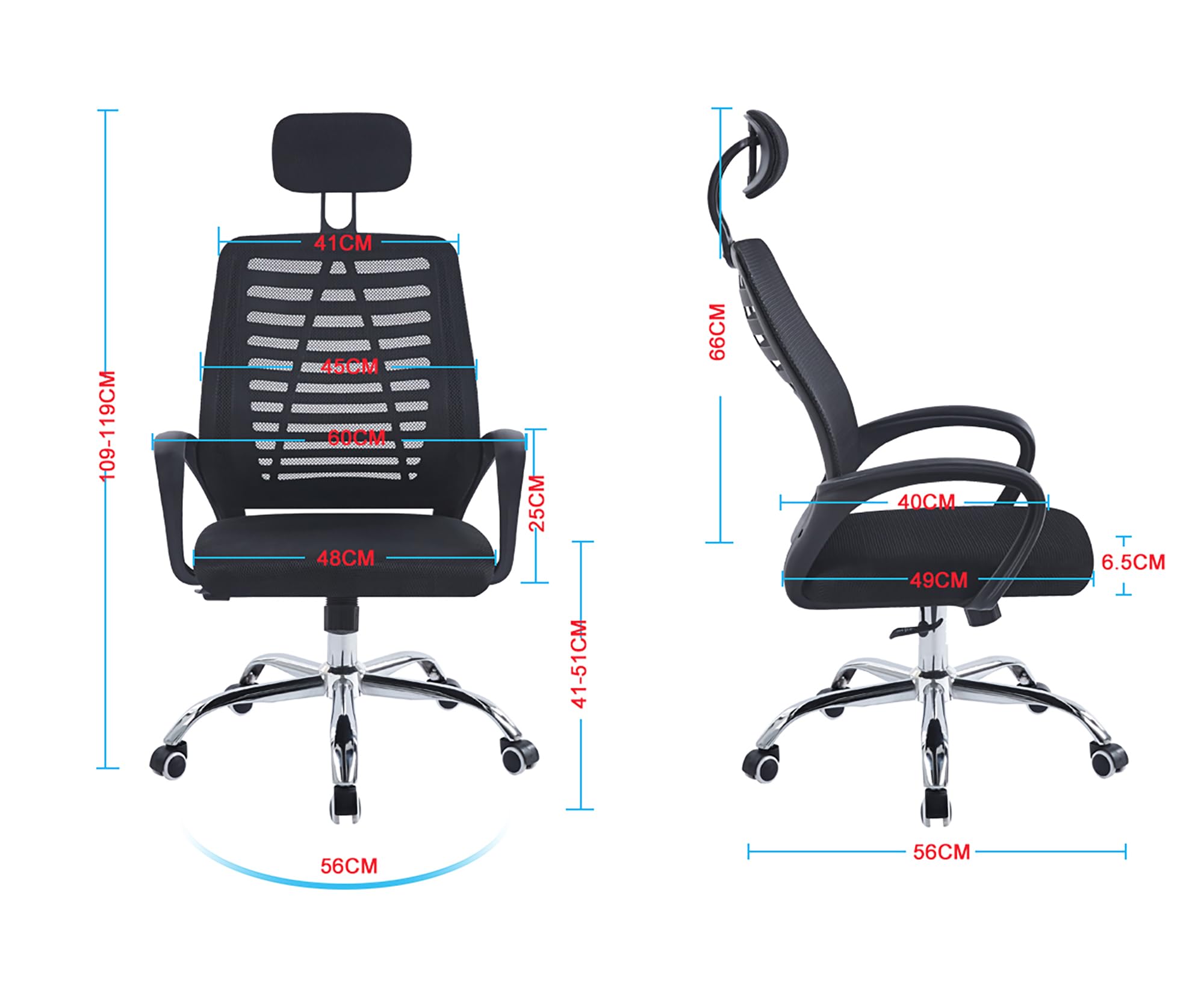 IlGruppone Sedia Direzionale Da Ufficio Schienale In Rete Regolabile In Altezza,Girevole Inclinazione Ad Ondeggiamento Pistone Gas Traspirante,Supporto Lombare Poggiatesta Elegante Ergonomica,