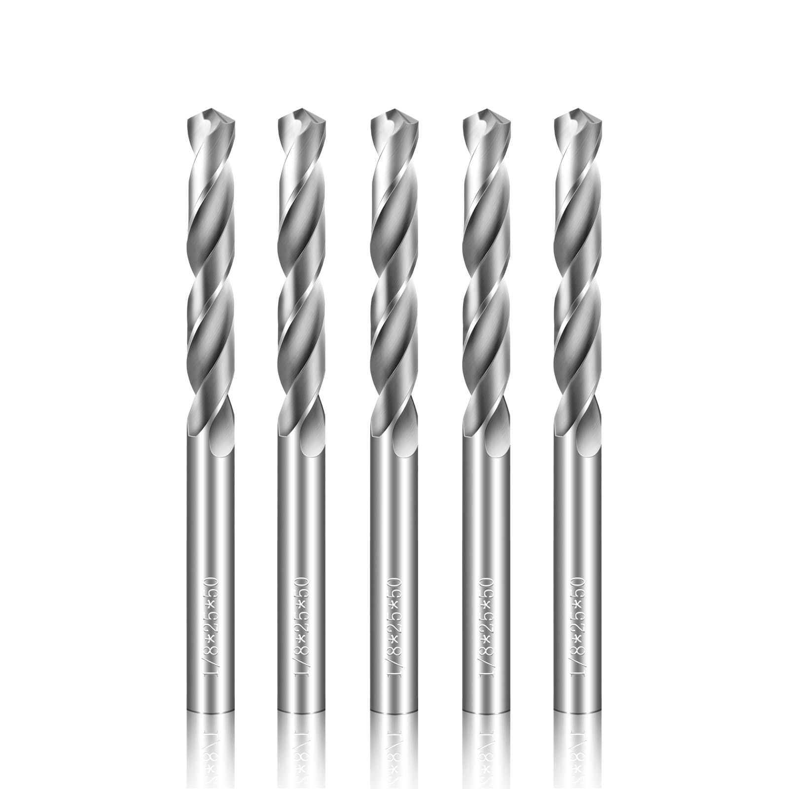 1/8" Drill Bits Solid Carbide Drill Bits, Tungsten Carbide Drill Bit Set, Metal Drill Bit Set for Stainless Steel Hardened Steel Cast Iron Alloy