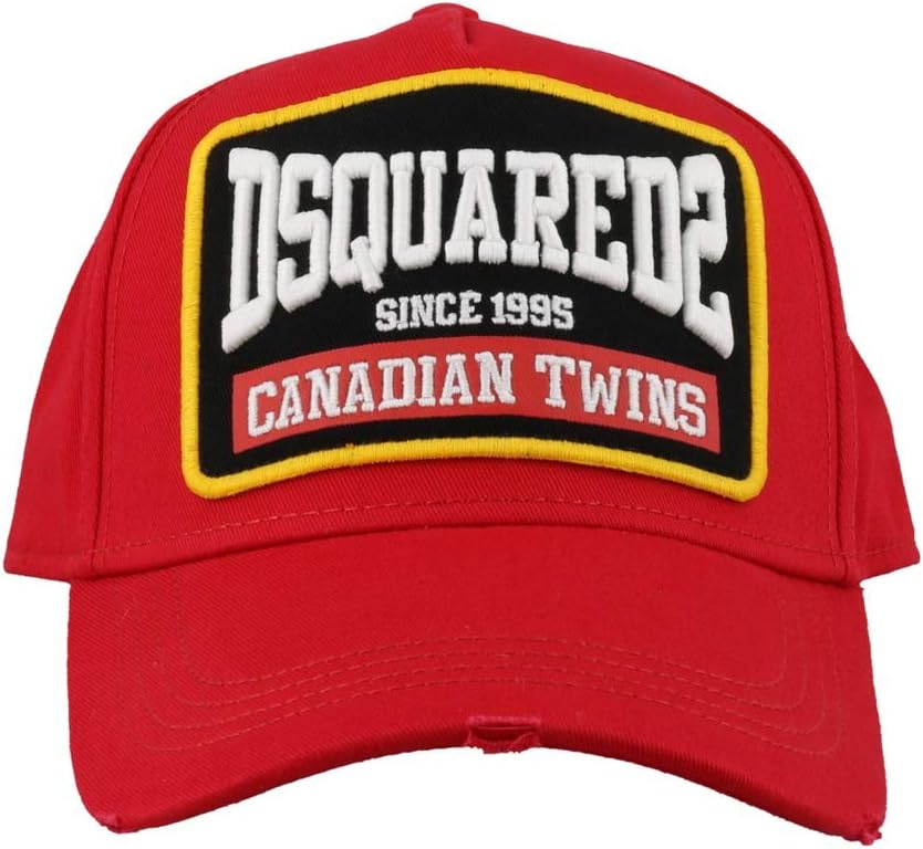 DSQUARED2 Used effect red baseball cap