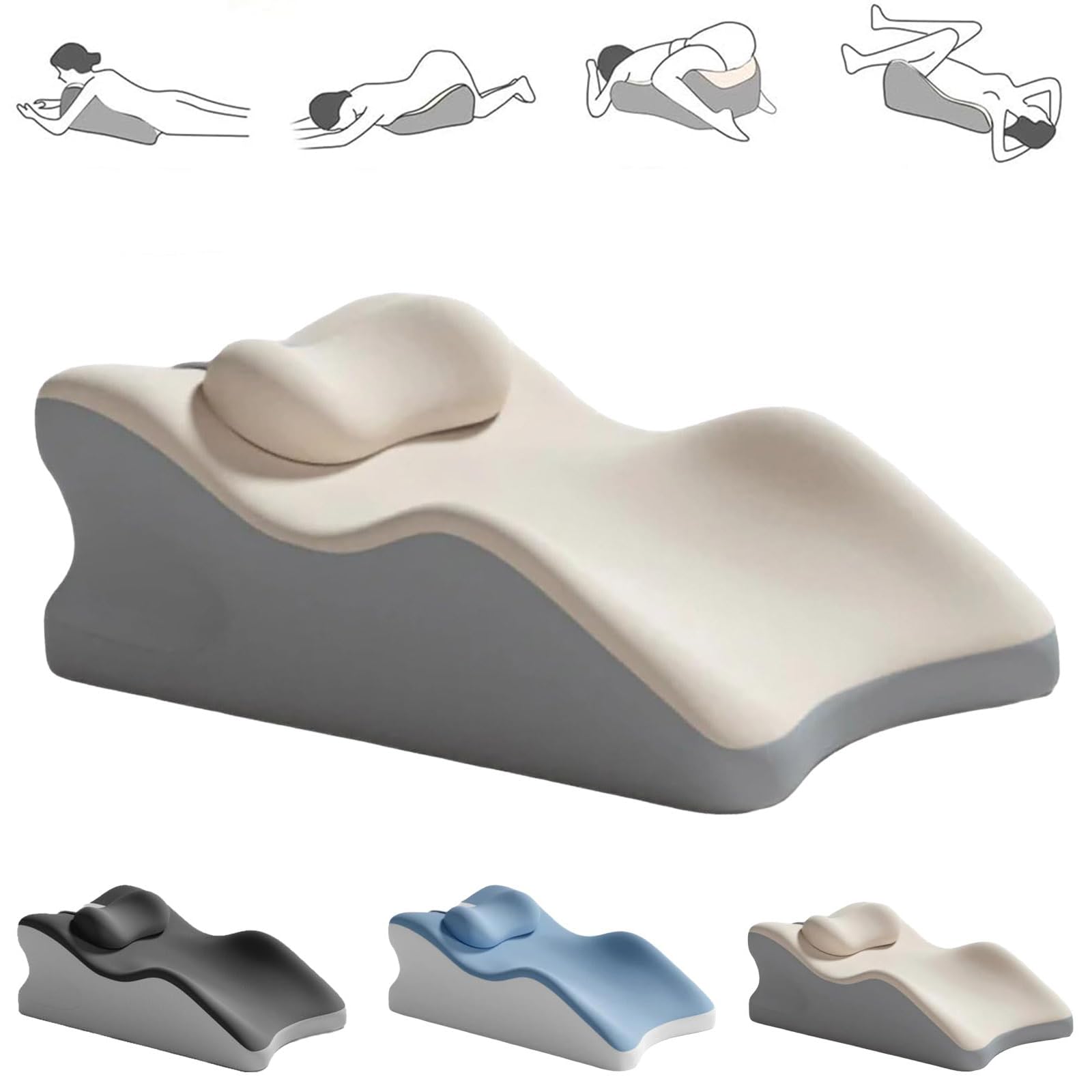 Almohada sexual para parejas, almohada sexual multifuncional para la interacción, cojín lumbar ergonómico para la postura, cojín para glúteos, almohada de espuma viscoelás(Size:60*36*22cm,Color:Beige)