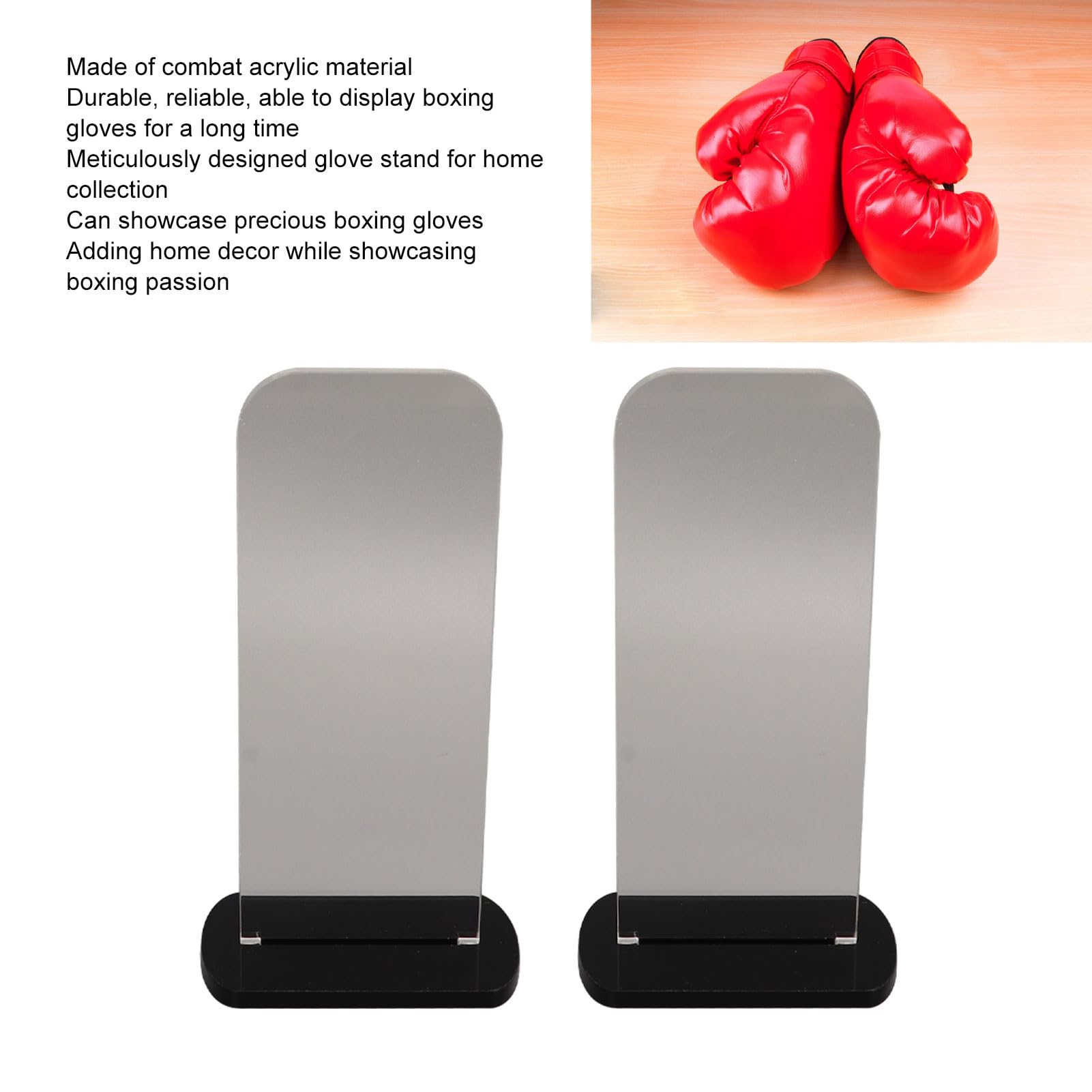 Fockety 2 Pack Stojak na rękawice bokserskie akrylowy uchwyt na rękawice bokserskie pionowy stojak na rękawice bokserskie Wystawa kolekcji rękawic bokserskich 3.1x2.0x5.9in
