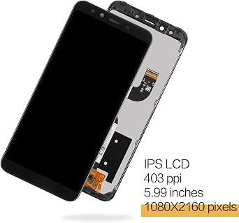 for Xiaomi Mi A2 LCD Screen Replacement A2 LCD Display Mi 6X Touch Digitizer Compatible with Model M1804D2SG, M1804D2SI Assembly Repair Parts Kits (Black with Frame)