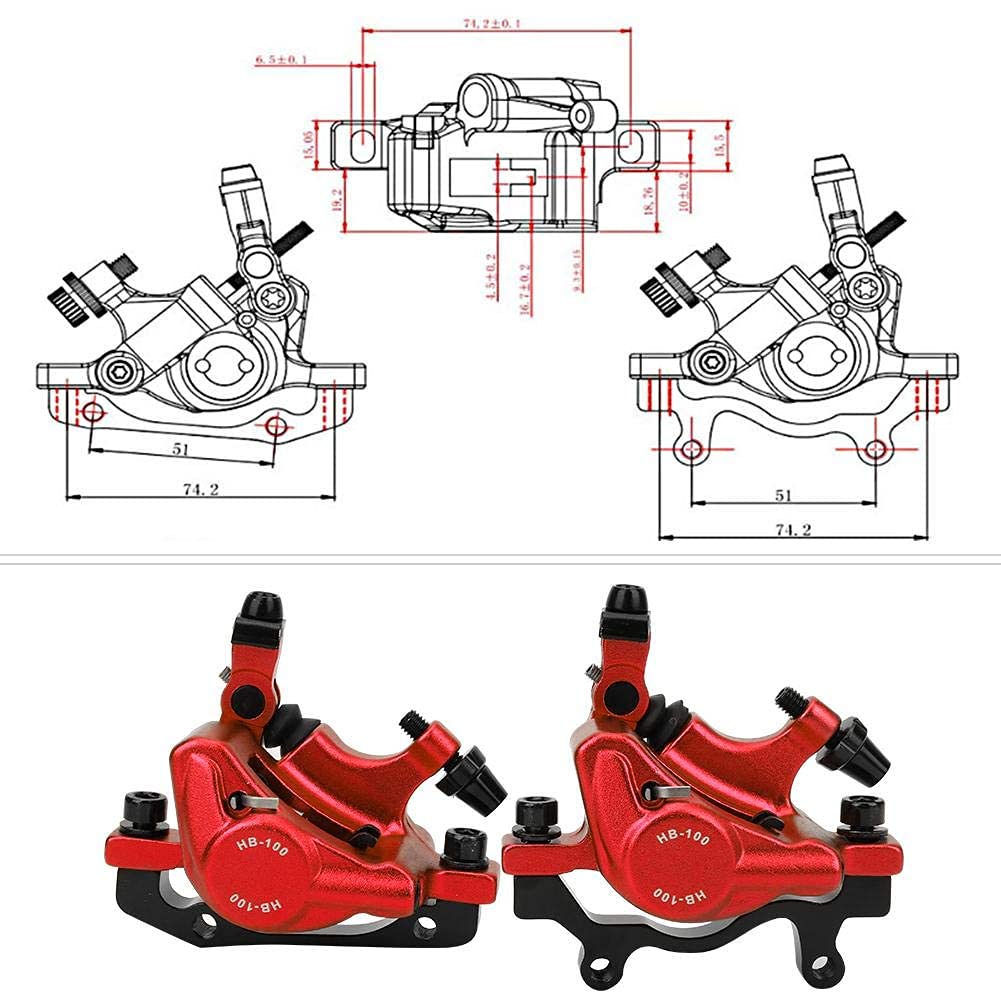 Frein à Disque Hydraulique HB-100 – Étriers En Alliage D'aluminium, Double Piston, Compatible VTT, Route, Vélo Pliant – 5 Couleurs