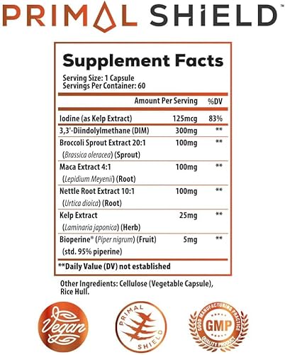 Miniatura 2 de Bloqueador de estrógenos y equilibrio hormonal para hombres y mujeres: suplemento DIM de 300 mg con BioPerine - Extracto de brote de brócoli de