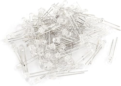 IIVVERR 100x 2Terminal Amarillo Diodo Emisor de Luz 0.118 in Bombilla LED Transparente para Lámpara LED (100x 2Terminal amarillo diodo emisor de luz