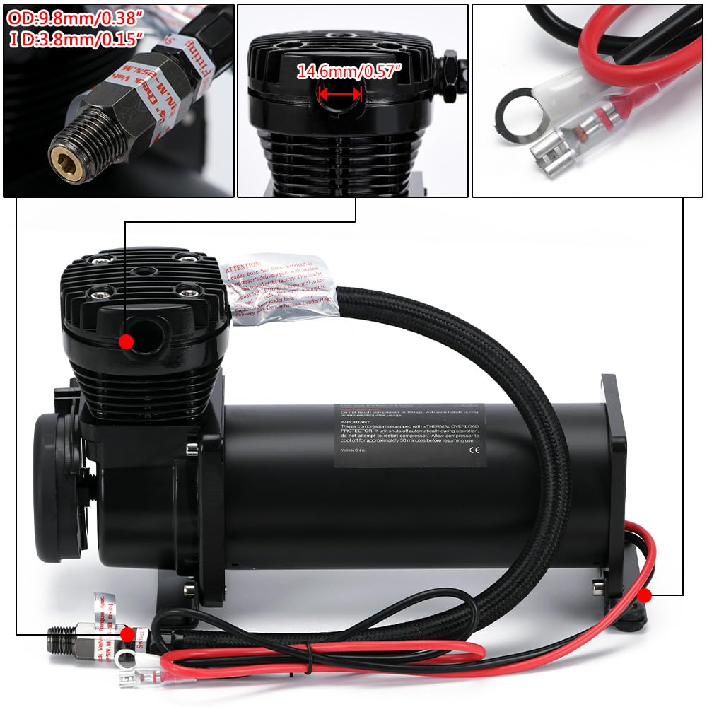 PTNHZ Uniwersalny 1/4 NPT DC 12 V 480c 200 PSI sterowanie poduszką powietrzną zestaw do zawieszenia sprężarki/pompy do samochodu/motocykla