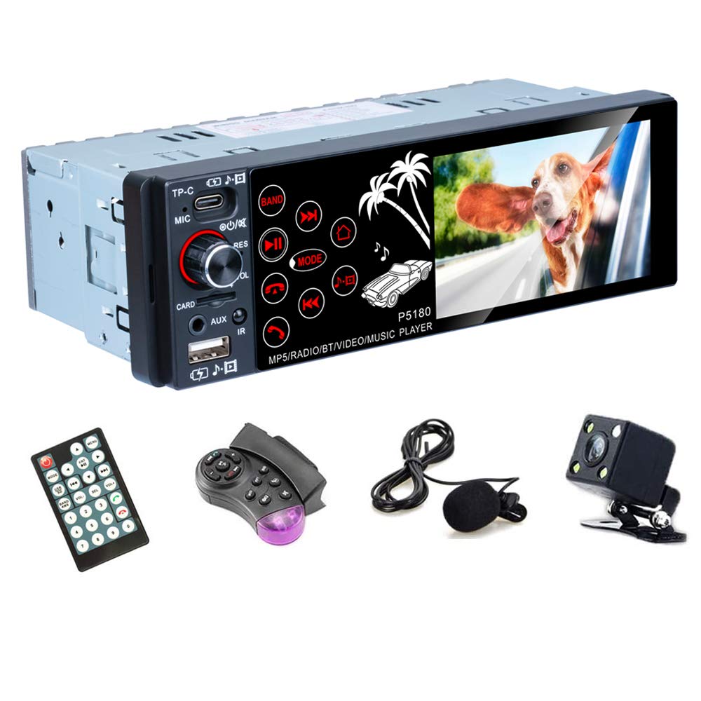 Buy Hodozzy 1DIN Car Audio Bluetooth 3.8" Touch Screen HD 1080P Car