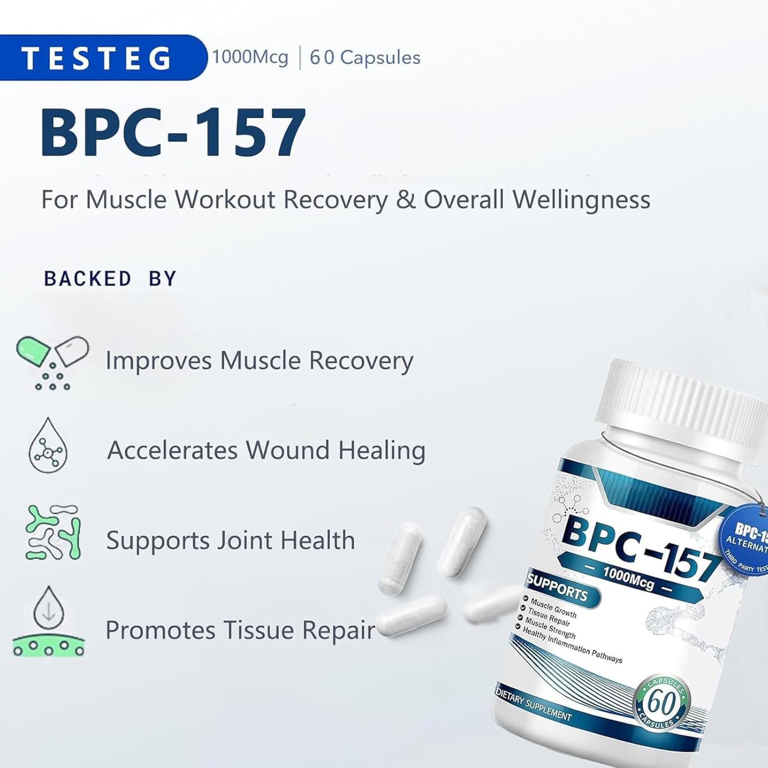 bpc 157 third party tested BPC 157 Pro-New Protective Compound,BPC 157 Peptide Capsules, Gluten Free  Supplement 60 Capsules,1 Pack : Buy Online at Best Price in KSA