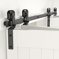 Vista 34 de CCJH 10.6FT/127’’ Sliding Track Bi-Folding Barn Door Hardware Kit Top Mount for 8 Doors,Max Door Width 15.6'', Heavy Duty (No Doors, Hardware Only)