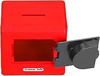 Vista 7 de Caja de ahorro de dinero, cerradura codificada Gran espacio seguro moneda bancos de efectivo para niños para uso diario (rojo)