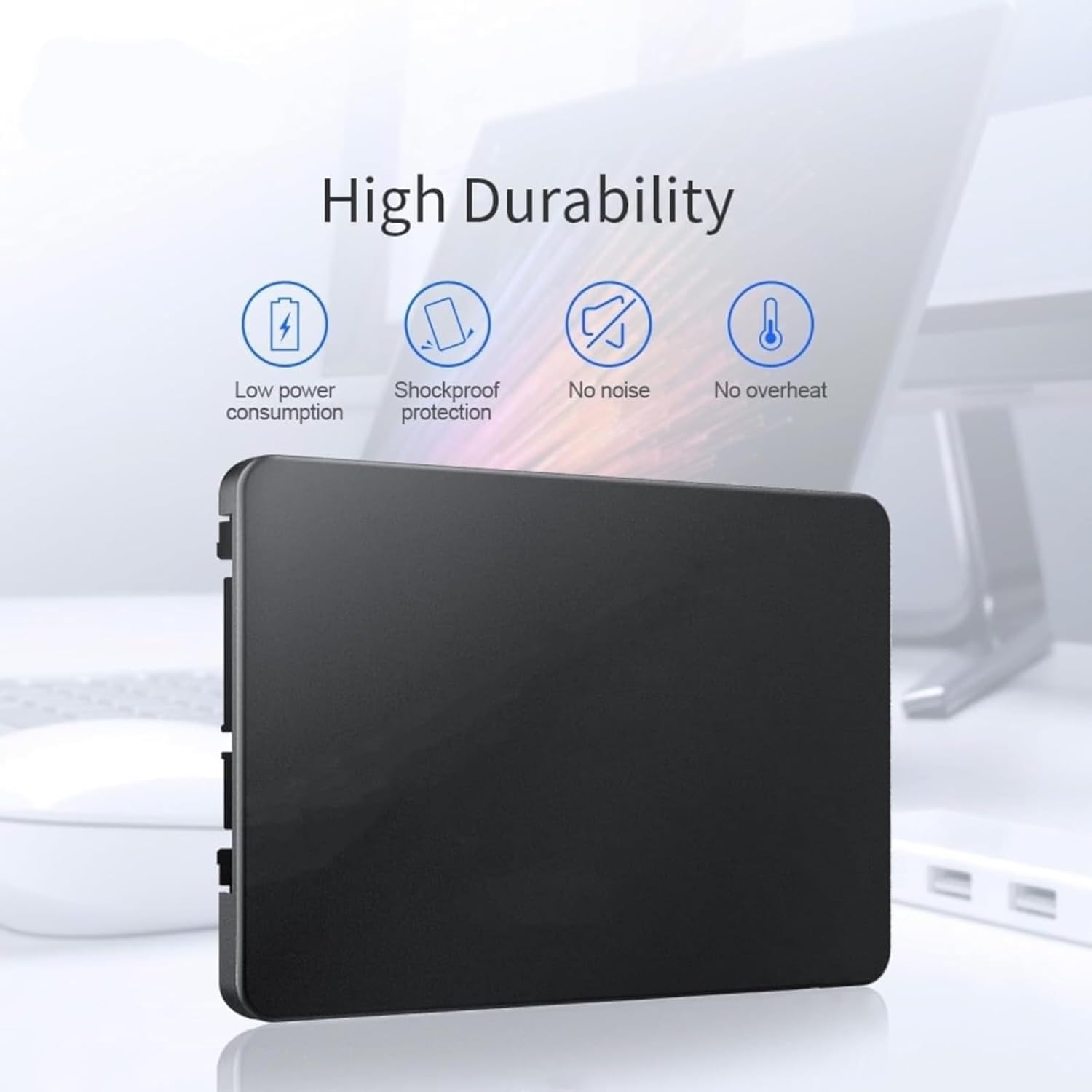 Dysk SSD 1TB/2TB/4TB SATA3 o wysokiej prędkości 2,5-calowy, odpowiedni dla laptopów i komputerów stacjonarnych, z uniwersalną prędkością odczytu do 550MB/s, wbudowaną pamięcią flash 3D NAND, dyski SSD