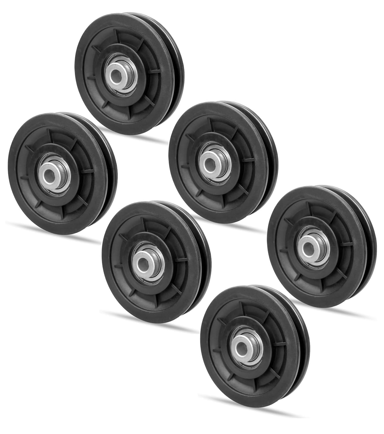5 Inch Gym Pulley Wheel with Bearing & Bush for Cable Crossover, LAT Pulldown & Home Gym Machine – Heavy Duty Nylon Silent Pulley Replacement (Pack of 6, Black)-picture-20