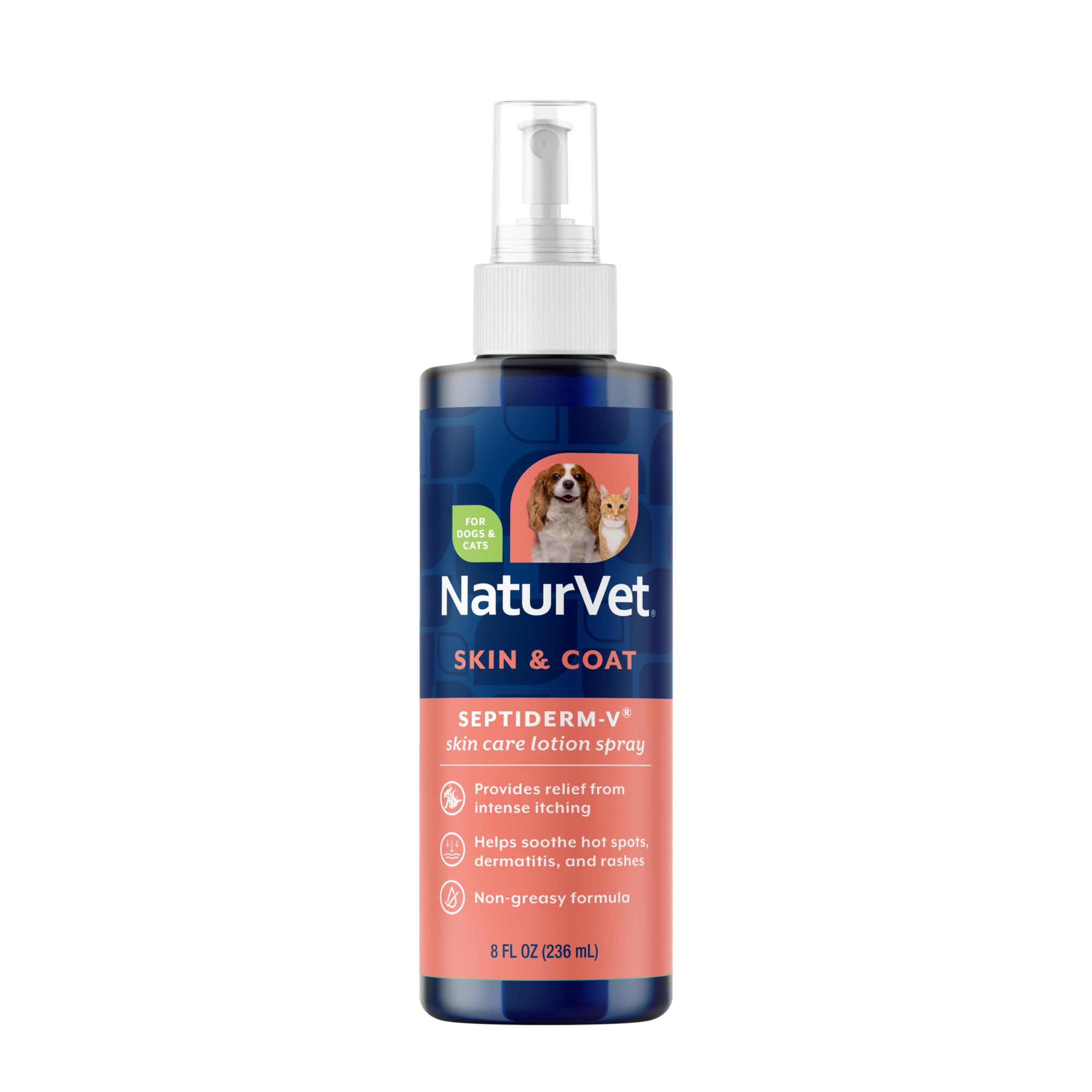 NaturVet Green Tree Septiderm-V Skin Care Lotion for Dogs & Cats – Pet Health Supplement for Dermatitis, Dog Skin Allergies, Itching, Hot Spots, Cat