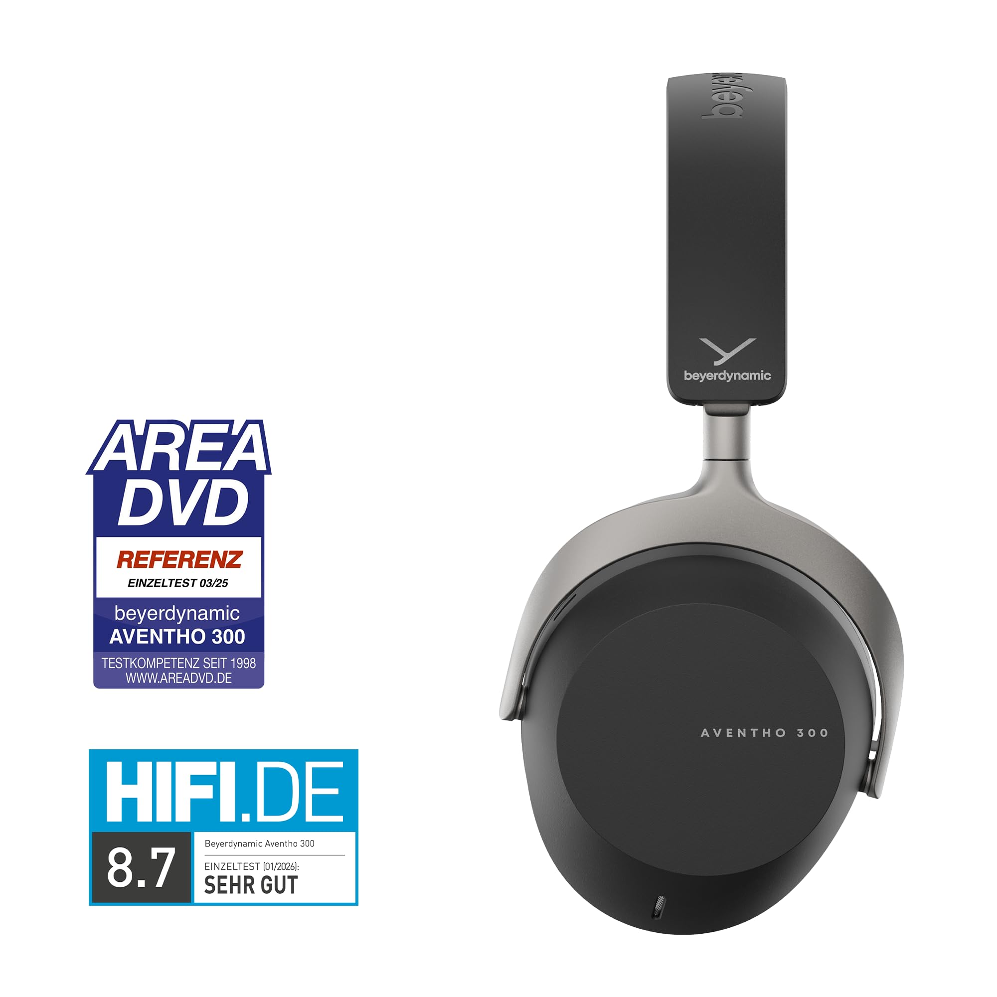 beyerdynamic AVENTHO 300 Wireless Over-Ear Kopfhörer mit aktiver Geräuschunterdrückung, 50 ST Akkulaufzeit, Bluetooth® 5.4, 3D-Audio, mit STELLAR.45, in schwarz - neues Update per App verfügbar