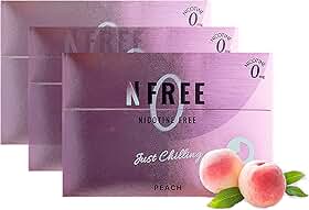 NFREE エヌフリー スティック たばこ ニコチンゼロ タールゼロ 電子タバコ 禁煙グッズ IQOS互換 加熱式 (ピーチ, 3小箱セット)