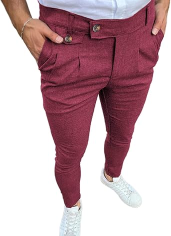 Mens Fashion Slim Fit Dress Pants Classic Casual Business Dress Pants Formal Pants for Men