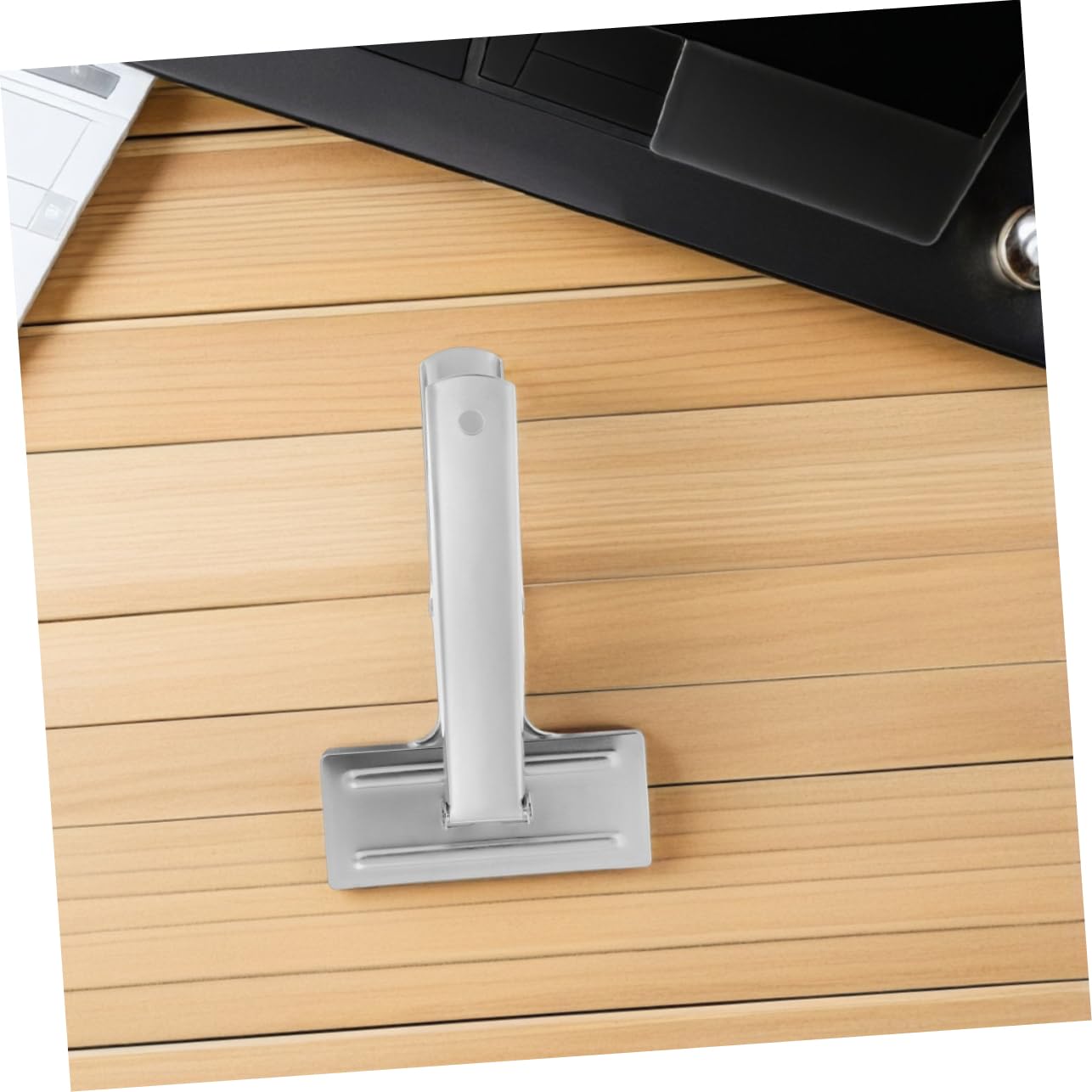 2 Stück Silberne Edelstahl Stoffklemmen zum Nähen und Zuschneiden | Ergonomischer Griff, Stabile Fixierung, Vielseitig für Heim Selbstgemacht und Projekte